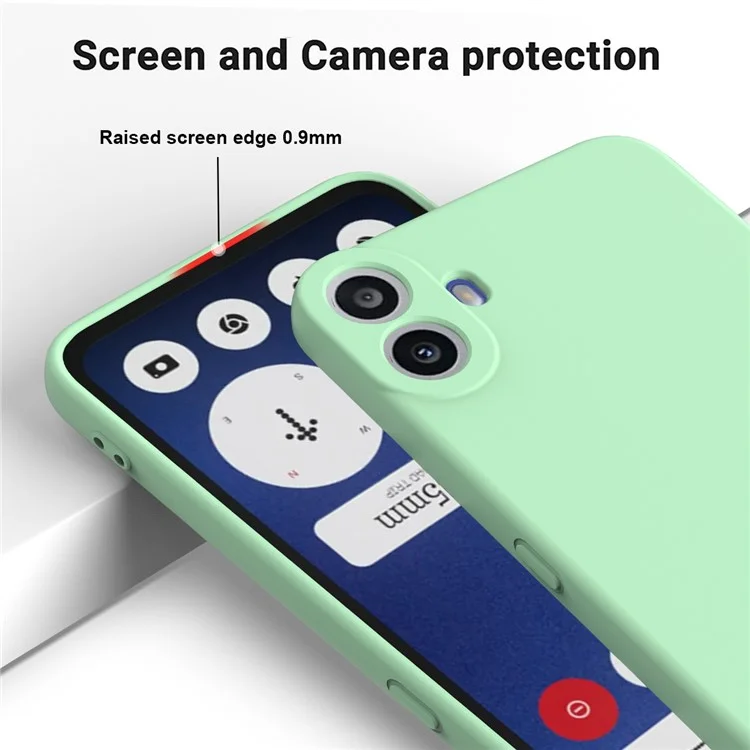 For Nothing CMF Phone 1 Case Liquid Silicone Anti-Scratch Phone Cover with Hand Strap - Green
