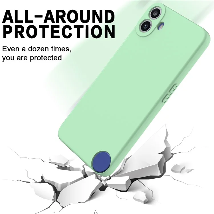 For Nothing CMF Phone 1 Case Liquid Silicone Anti-Scratch Phone Cover with Hand Strap - Green