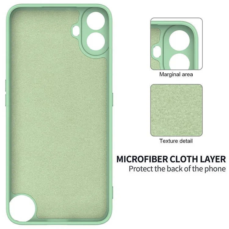 For Nothing CMF Phone 1 Case Liquid Silicone Anti-Scratch Phone Cover with Hand Strap - Green
