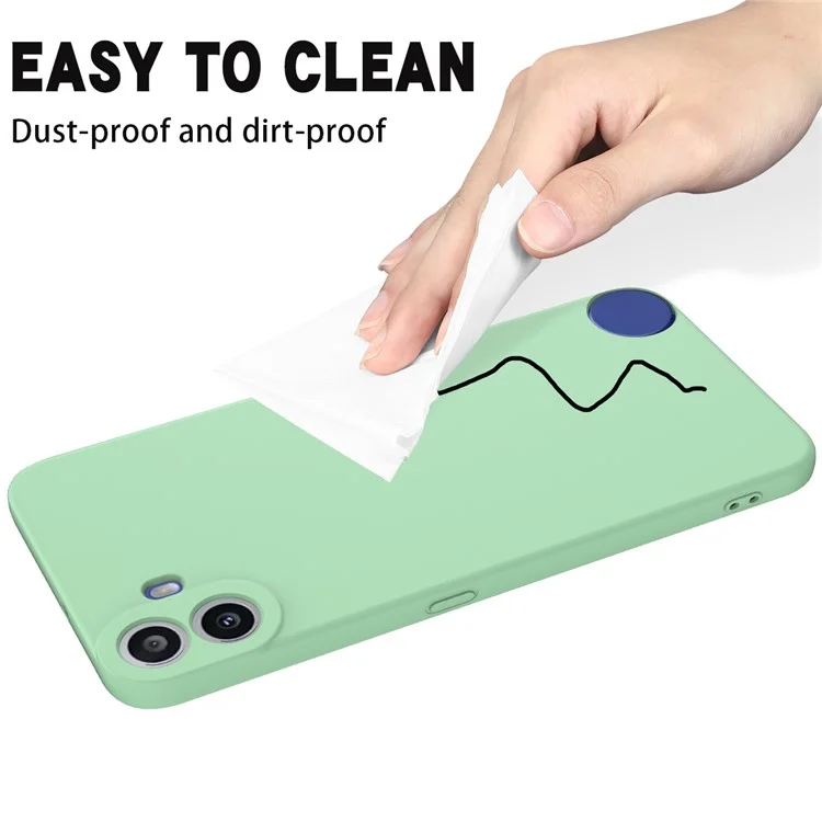 For Nothing CMF Phone 1 Case Liquid Silicone Anti-Scratch Phone Cover with Hand Strap - Green