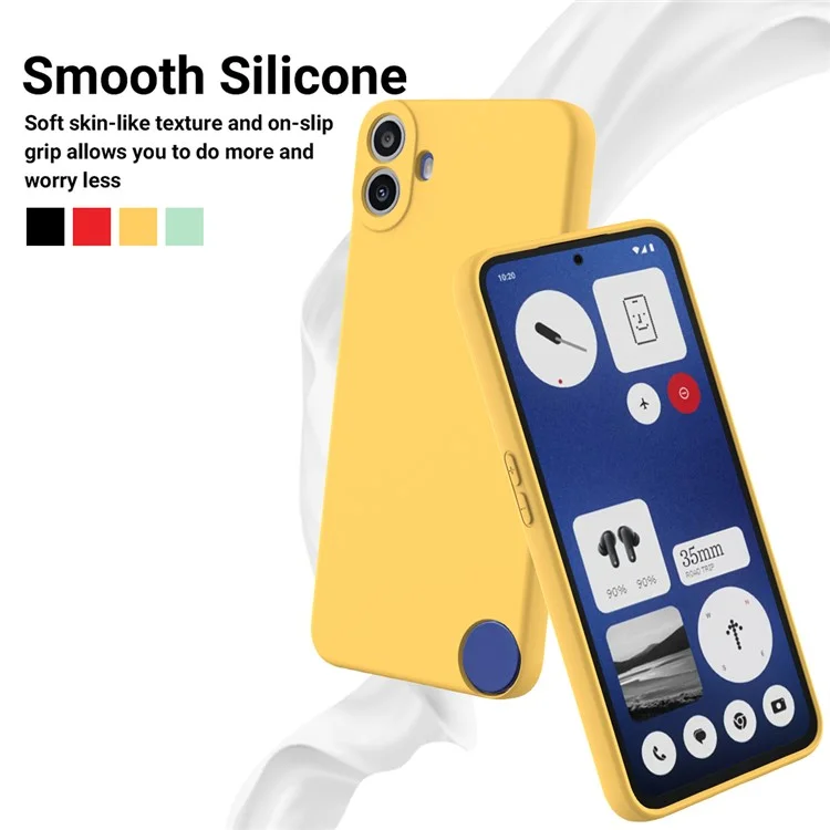 For Nothing CMF Phone 1 Case Liquid Silicone Anti-Scratch Phone Cover with Hand Strap - Yellow