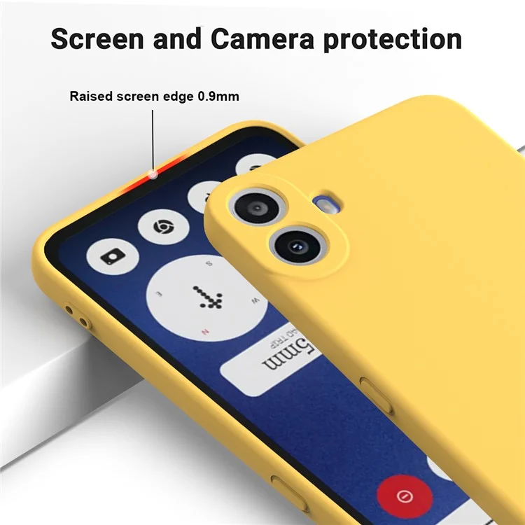 For Nothing CMF Phone 1 Case Liquid Silicone Anti-Scratch Phone Cover with Hand Strap - Yellow