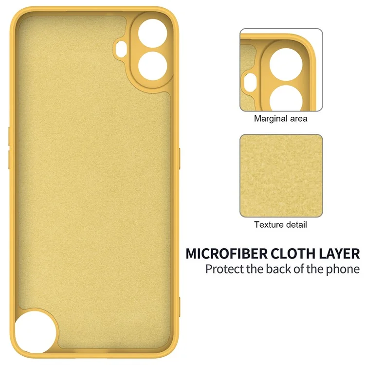 For Nothing CMF Phone 1 Case Liquid Silicone Anti-Scratch Phone Cover with Hand Strap - Yellow