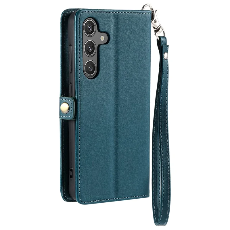 Para Samsung Galaxy A34 5G Case de Cuero Funda de la Billetera Cubierta Del Teléfono Con Correas - Verde Negruzco