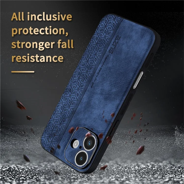 AZNS Para Iphone 16 Plus Case Protective PU Cuero Cubierto TPU TPU Shell - Marrón