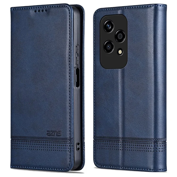 AZNS For Honor 200 Lite Case Cowhide Texture PU Leather Wallet Phone Cover - Blue