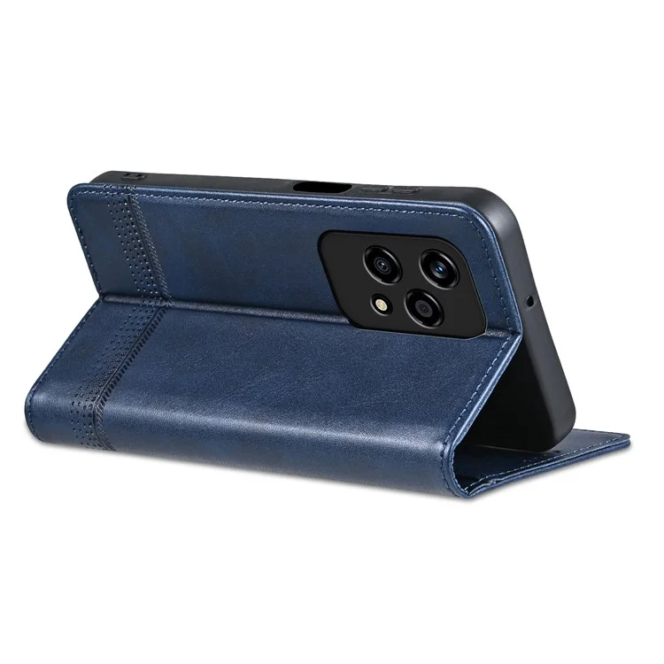 AZNS For Honor 200 Lite Case Cowhide Texture PU Leather Wallet Phone Cover - Blue