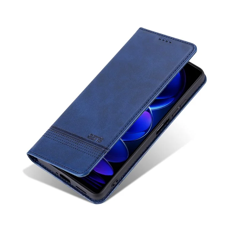 AZNS For Honor 200 Lite Case Cowhide Texture PU Leather Wallet Phone Cover - Blue