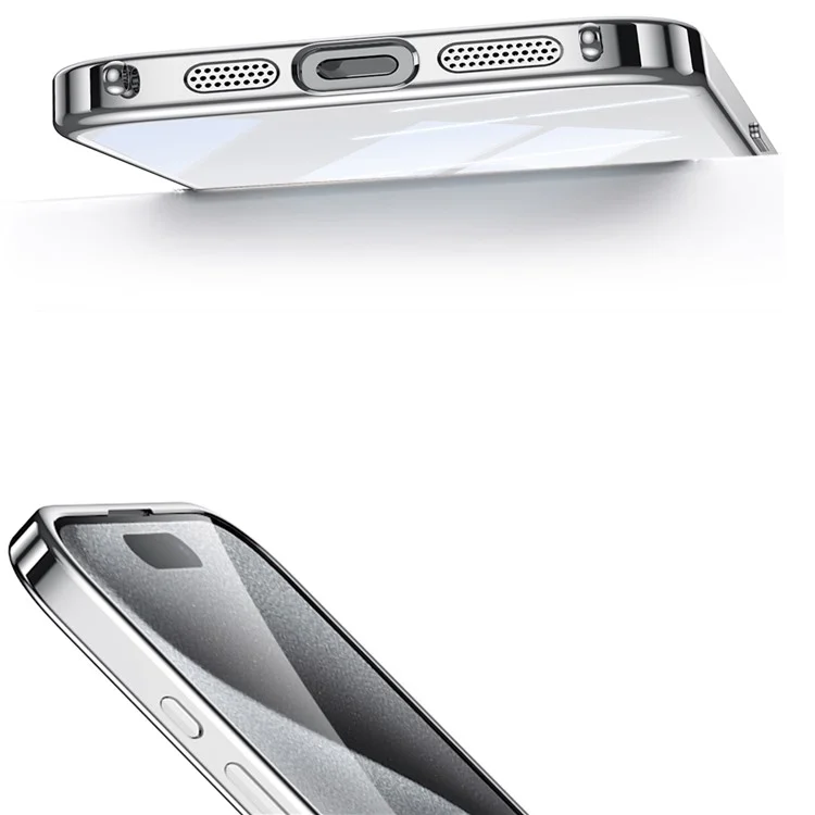 Sulada For Iphone 15 Pro Case Cerate Altra Clear Soft Tpu Phone Cope с Помощью Запястья PU - Белый