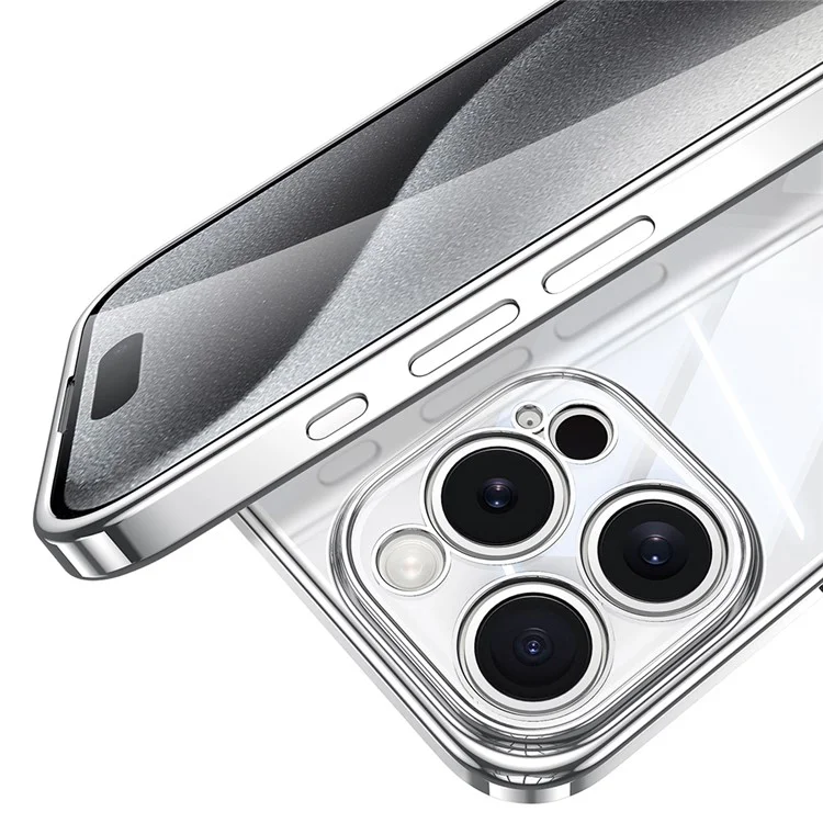 Sulada Para Iphone 16 Pro Max Case Eletroplatando Ultra Clear Soft TPU Tampa de Telefone Com Pulseira PU - Branco