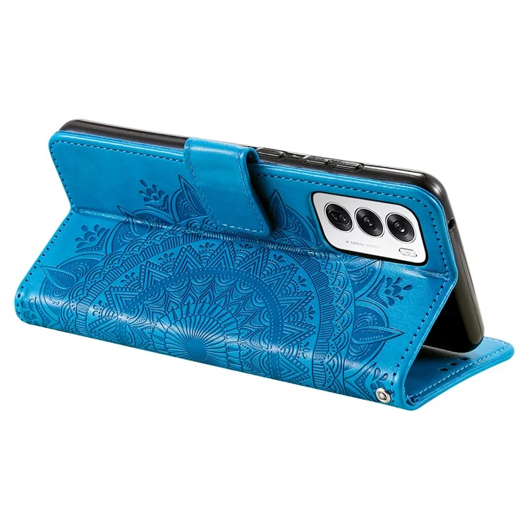 Для Oppo Reno12 5G (Global) Case Imprinted Totem PU - Синий