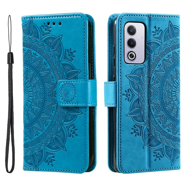Für Oppo A3 Pro (global) 5G -hülle Geprägtes Totem -pu -leder -brieftaschen -telefonabdeckung - Blau