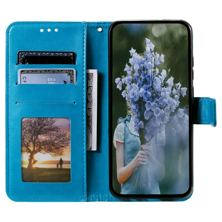 Für Oppo A3 Pro (global) 5G -hülle Geprägtes Totem -pu -leder -brieftaschen -telefonabdeckung - Blau
