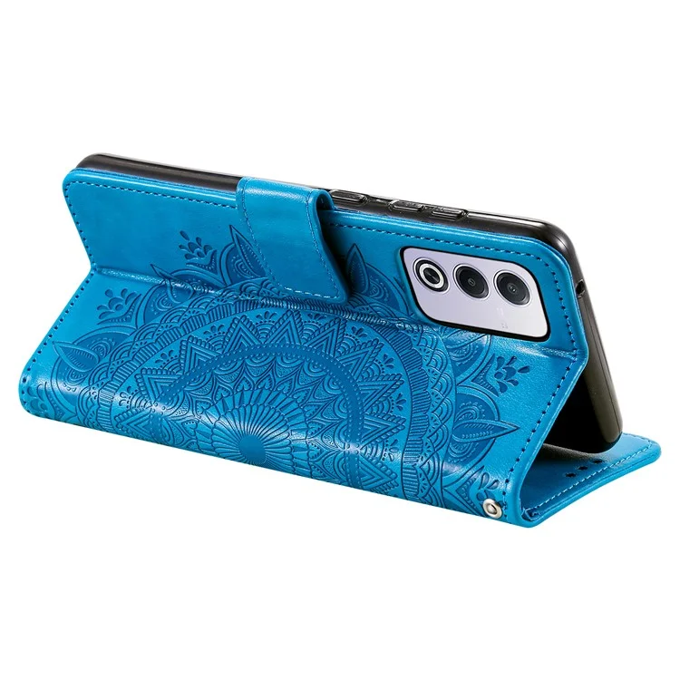 Für Oppo A3 Pro (global) 5G -hülle Geprägtes Totem -pu -leder -brieftaschen -telefonabdeckung - Blau