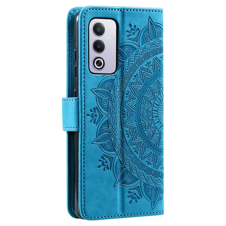 Für Oppo A3 Pro (global) 5G -hülle Geprägtes Totem -pu -leder -brieftaschen -telefonabdeckung - Blau