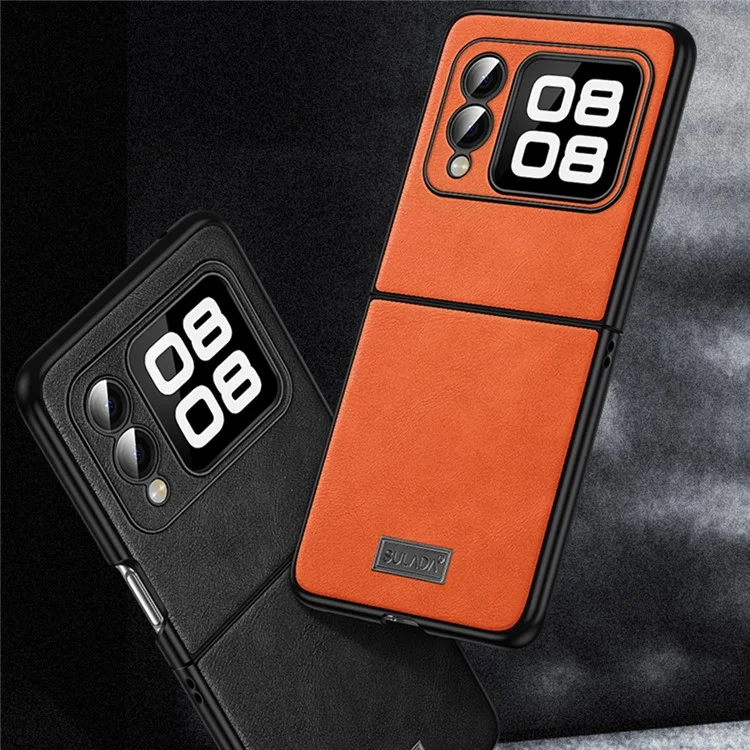 SULADA For Huawei nova Flip 5G Case PU Leather+TPU+PC Back Phone Cover - Orange