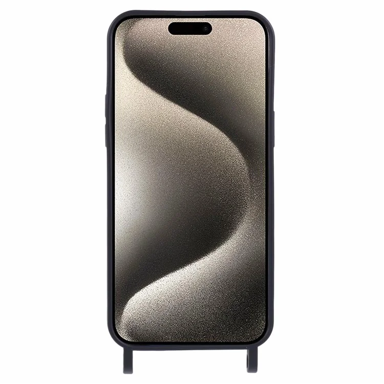 Para Iphone 16 Case Liquid Silicone Card Slot Cover de Teléfono Suave Con Correa de Cordón - Naranja