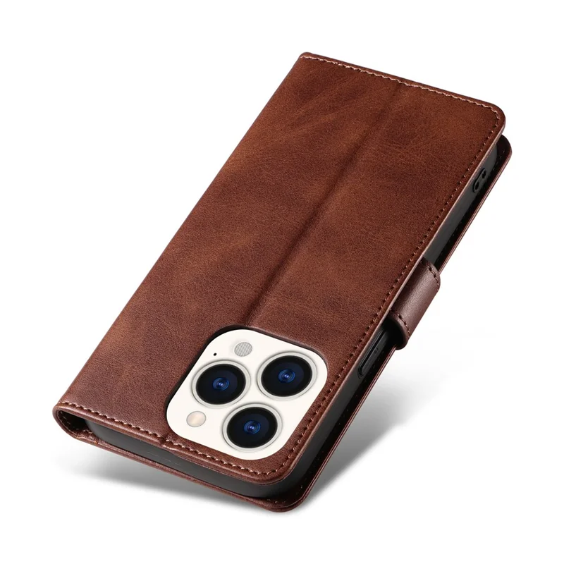 Per Iphone 16 Pro Case Leather Stand Phone Shell Con Chiusura Magnetica - Marrone