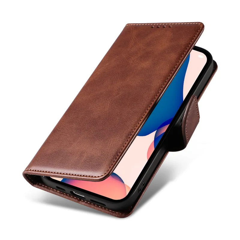 Per Iphone 16 Pro Case Leather Stand Phone Shell Con Chiusura Magnetica - Marrone
