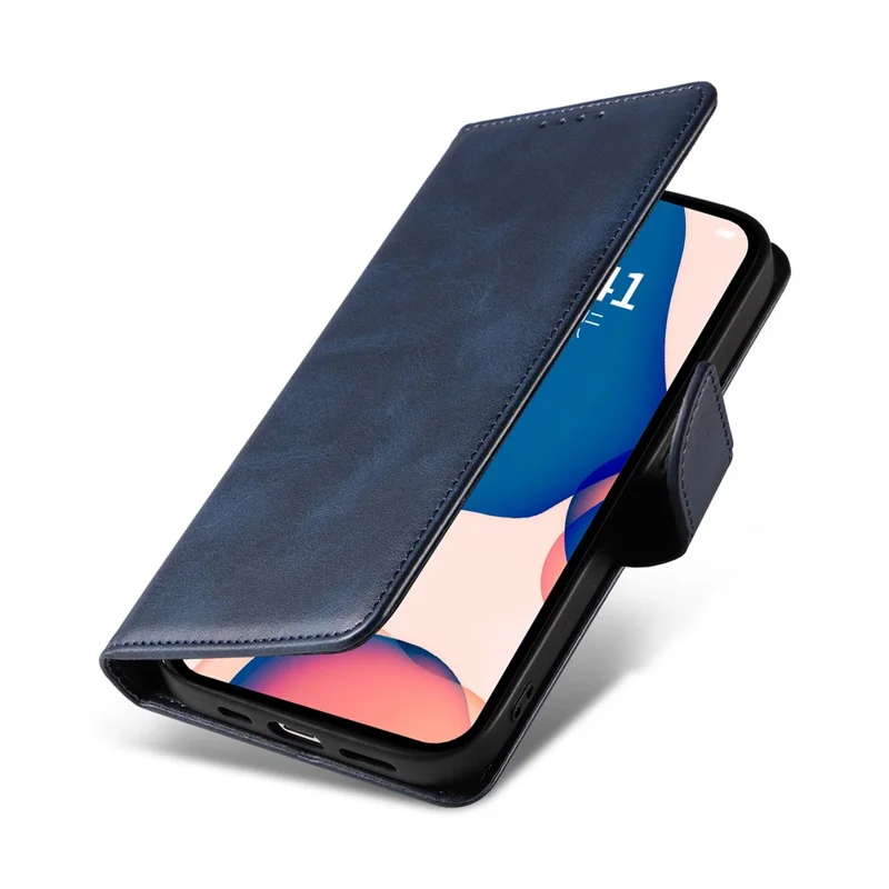 Für Iphone 16 Pro Max Hülle Lederständer Telefonschale Mit Magnetischem Verschluss - Blau