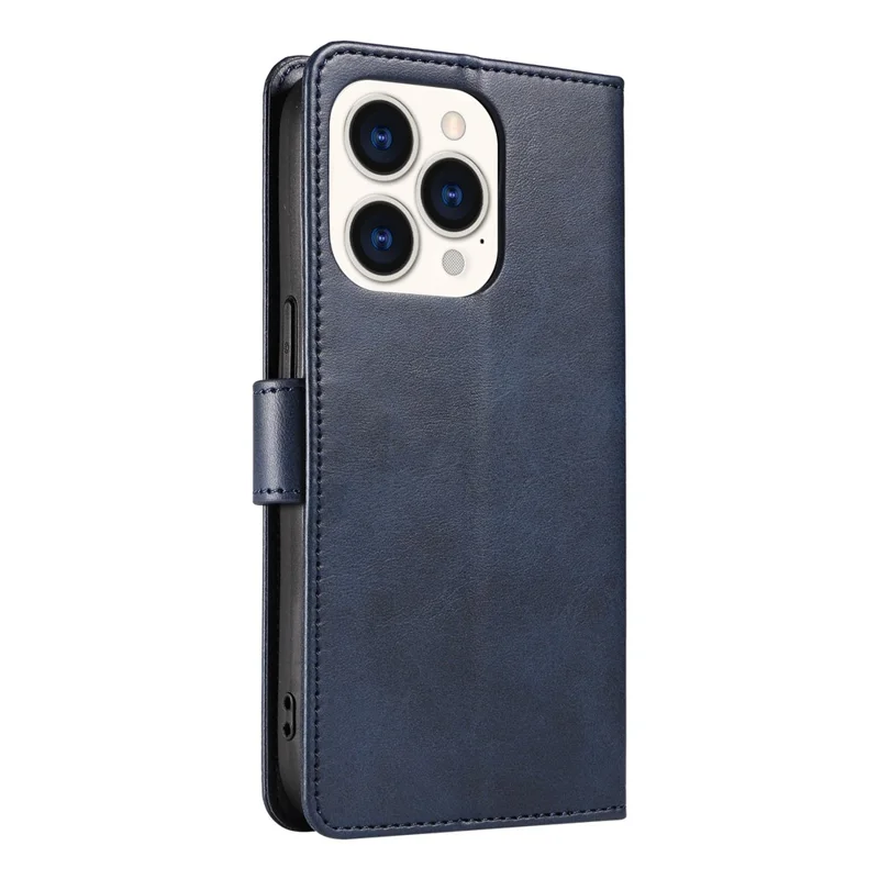 Für Iphone 16 Pro Max Hülle Lederständer Telefonschale Mit Magnetischem Verschluss - Blau