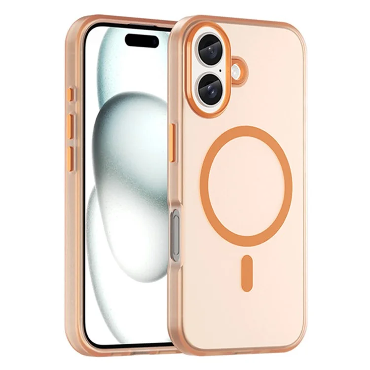 Für iPhone 16 Case kompatibel mit MagSafe Skin-Touch PC+TPU Matter Handyhülle - Orange