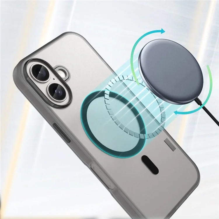 Für iPhone 16 Case kompatibel mit MagSafe Skin-Touch PC+TPU Matter Handyhülle - Orange
