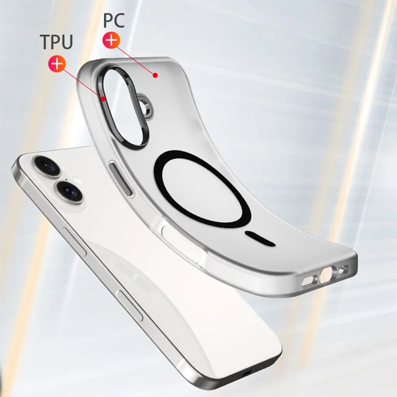 For iPhone 16 Case Compatible with MagSafe Skin-Touch PC+TPU Matte Phone Cover - Purple