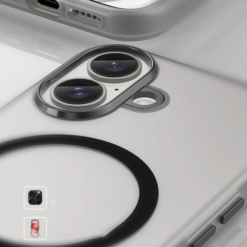 For iPhone 16 Case Compatible with MagSafe Skin-Touch PC+TPU Matte Phone Cover - Purple