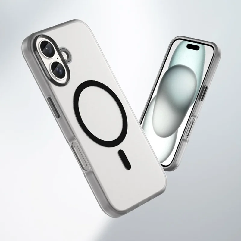 For iPhone 16 Plus Case Compatible with MagSafe Skin-Touch PC+TPU Matte Phone Cover - Black