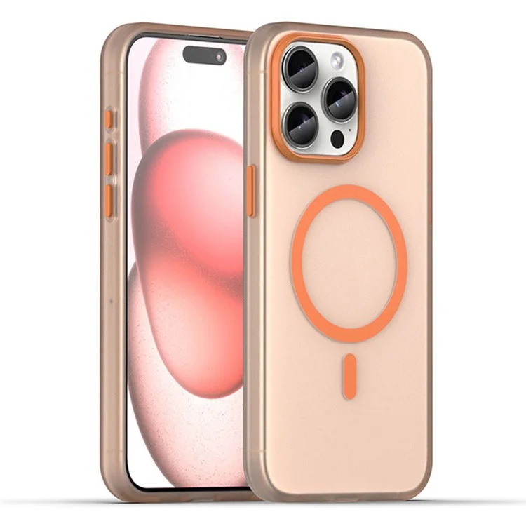 Для Iphone 16 Pro Case, Совместимый с Magsafe Skin-Touch PC+TPU Matte Phone Cover - Апельсин