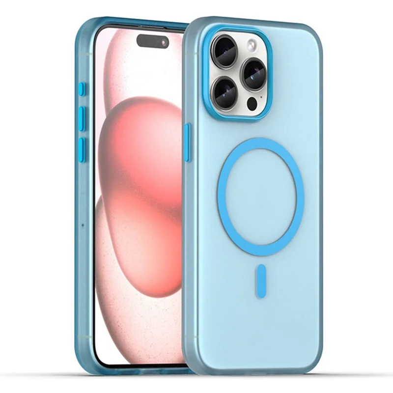 Fodral för iPhone 16 Pro Max kompatibelt med MagSafe Skin-Touch PC+TPU matt fodsral - Blå