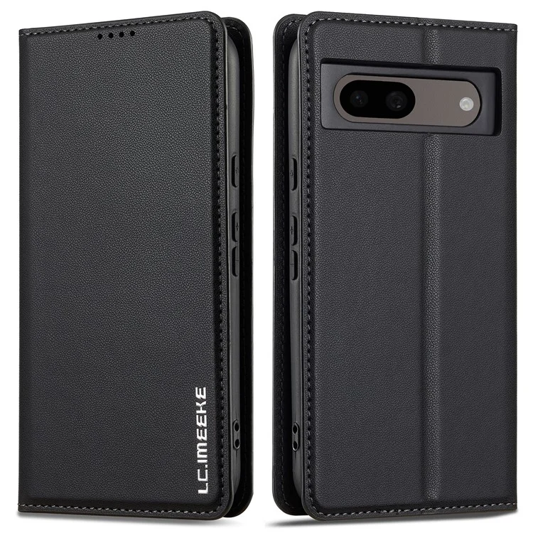 Lc. Serie Imeeke L1 Para Google Pixel 8 Case PU Leather Willet Stand Cover Protective Teléfono - Negro