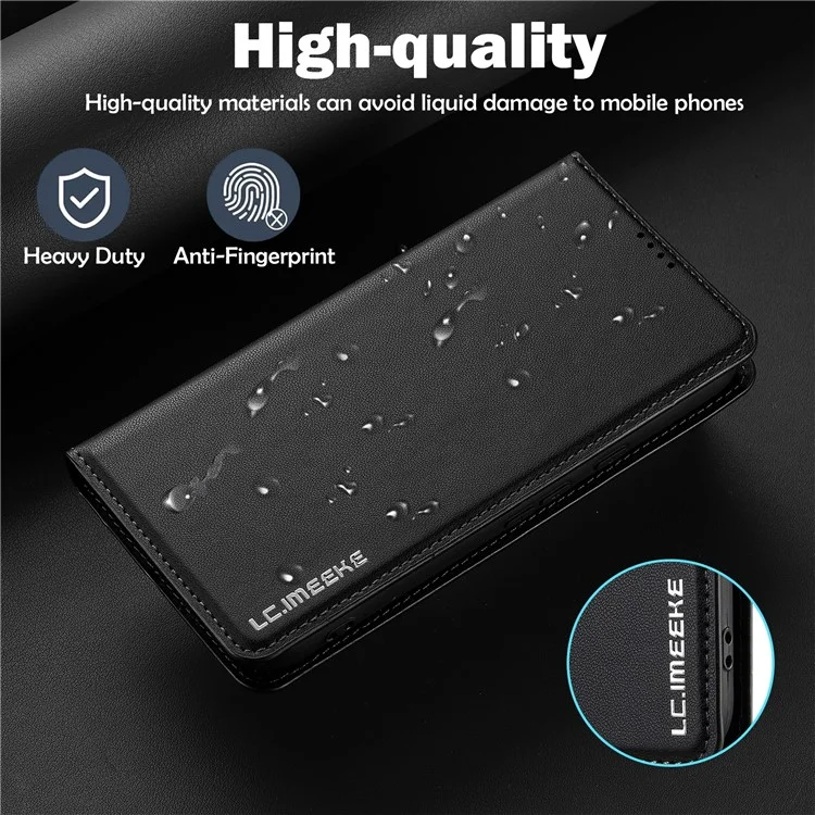 Lc. Serie Imeeke L1 Para Google Pixel 8 Case PU Leather Willet Stand Cover Protective Teléfono - Negro