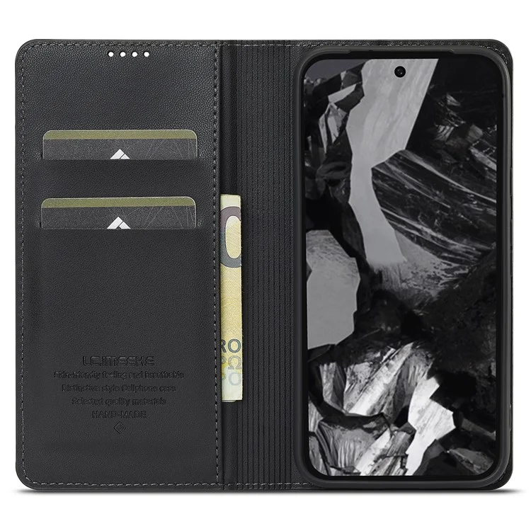 Lc. Serie Imeeke L1 Para Google Pixel 8 Case PU Leather Willet Stand Cover Protective Teléfono - Negro