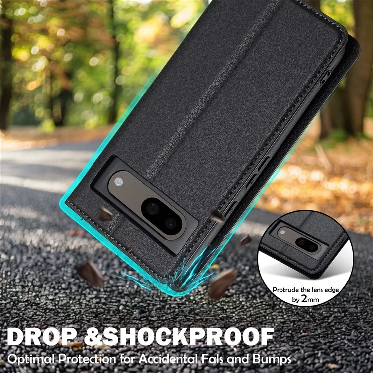 Lc. Serie Imeeke L1 Para Google Pixel 8 Case PU Leather Willet Stand Cover Protective Teléfono - Negro