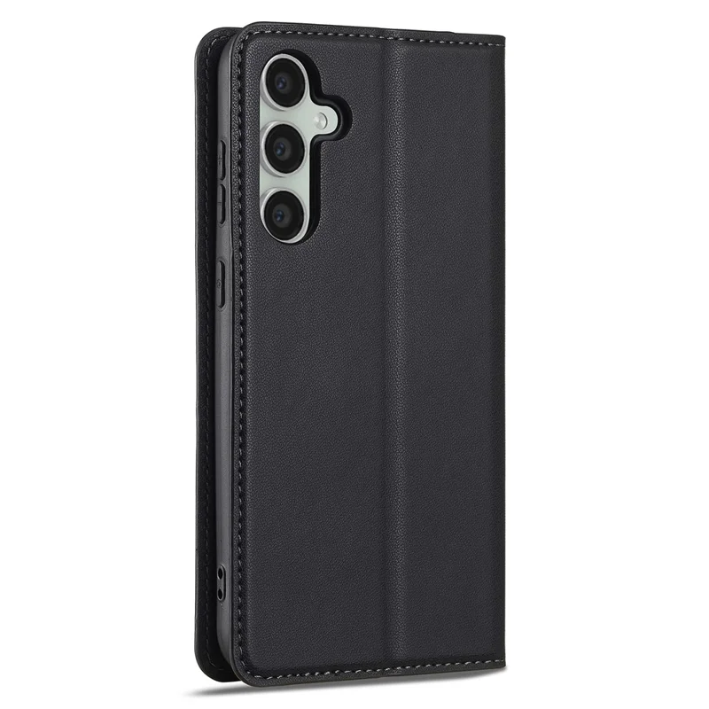 LC.IMEEKE L1 Series for Samsung Galaxy S24 Case PU Leather Wallet Stand Protective Phone Cover - Black