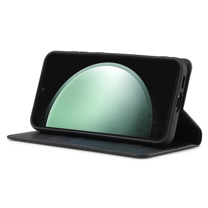 LC.IMEEKE L1 Series for Samsung Galaxy S24 Case PU Leather Wallet Stand Protective Phone Cover - Black