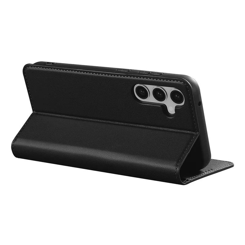 LC.IMEEKE L1 Series for Samsung Galaxy S24 Case PU Leather Wallet Stand Protective Phone Cover - Black