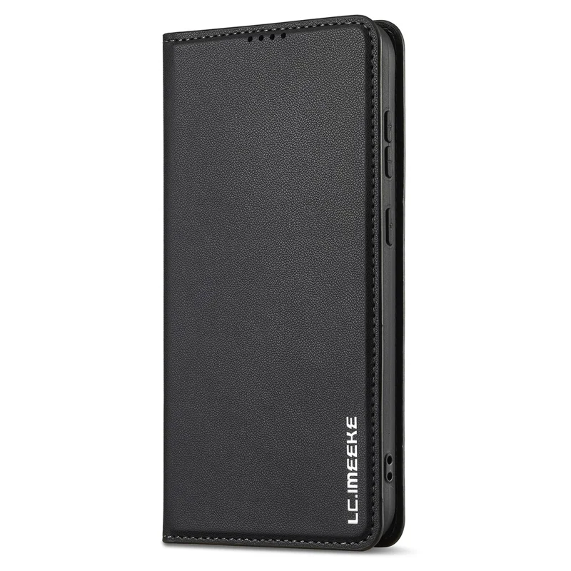 LC.IMEEKE L1 Series for Samsung Galaxy S24 Case PU Leather Wallet Stand Protective Phone Cover - Black