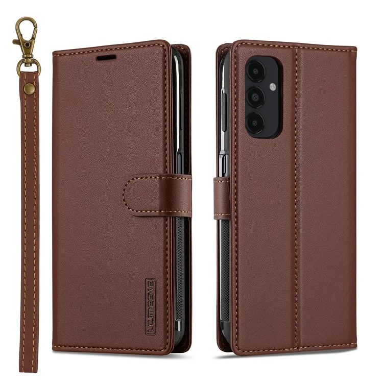 Lc. Série Imeeke L2 Para Samsung Galaxy A54 5G Casa PU Pulleta de Catura de Calaria Tape Magnética de - Marrom