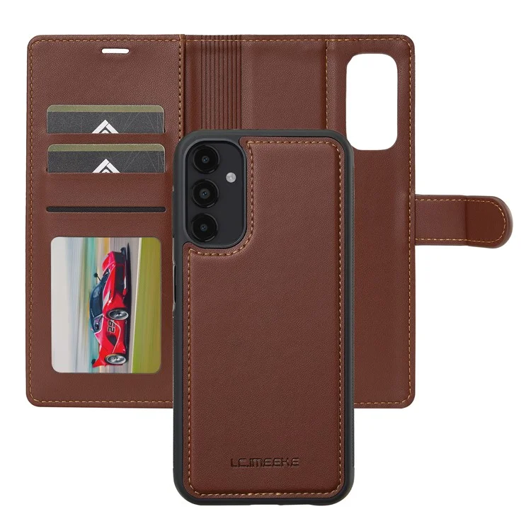 Lc. Série Imeeke L2 Para Samsung Galaxy A54 5G Casa PU Pulleta de Catura de Calaria Tape Magnética de - Marrom