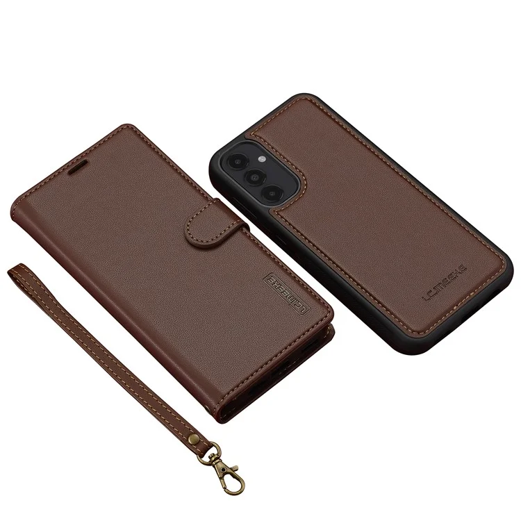 Lc. Série Imeeke L2 Para Samsung Galaxy A54 5G Casa PU Pulleta de Catura de Calaria Tape Magnética de - Marrom