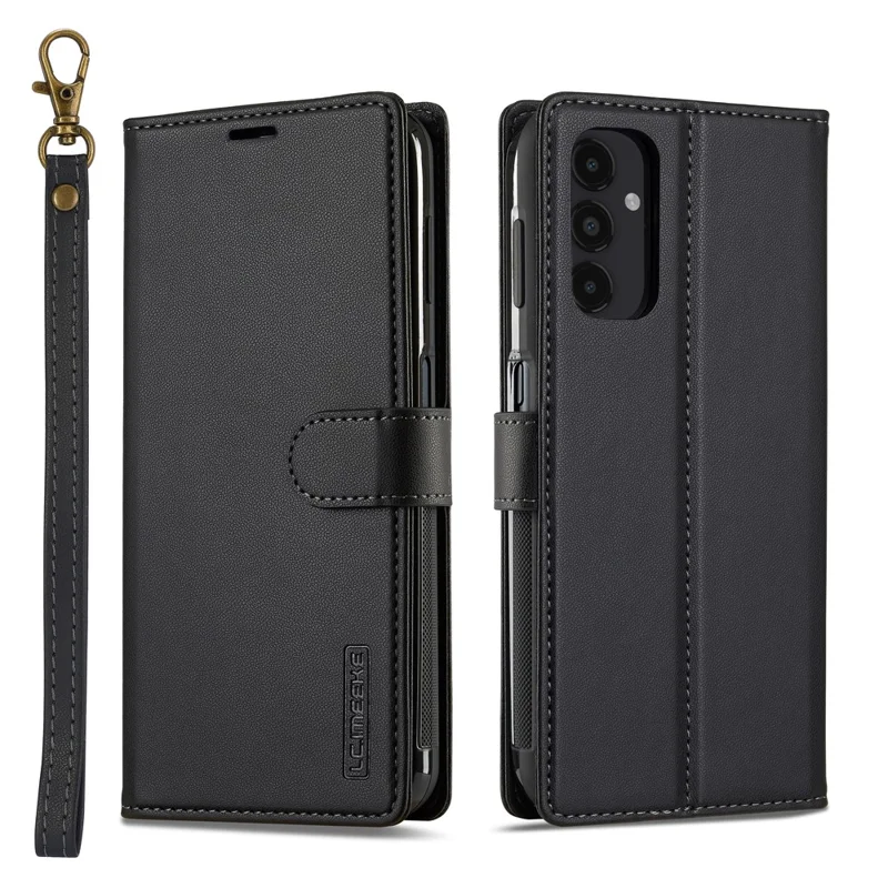 LC.IMEEKE L2 Series for Samsung Galaxy A34 5G Case PU Leather Wallet Detachable Magnetic Phone Cover - Black