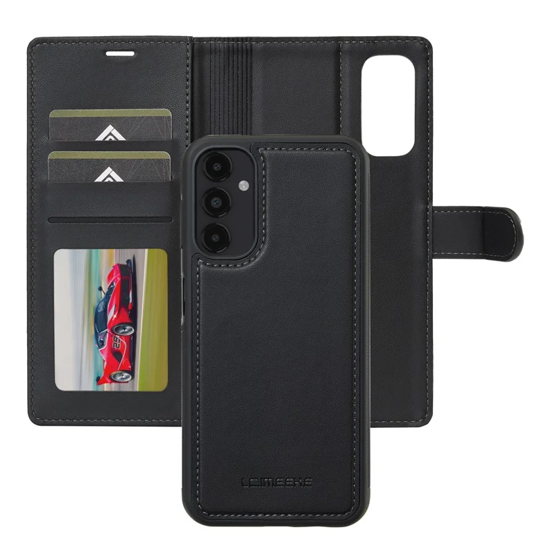 LC.IMEEKE L2 Series for Samsung Galaxy A34 5G Case PU Leather Wallet Detachable Magnetic Phone Cover - Black
