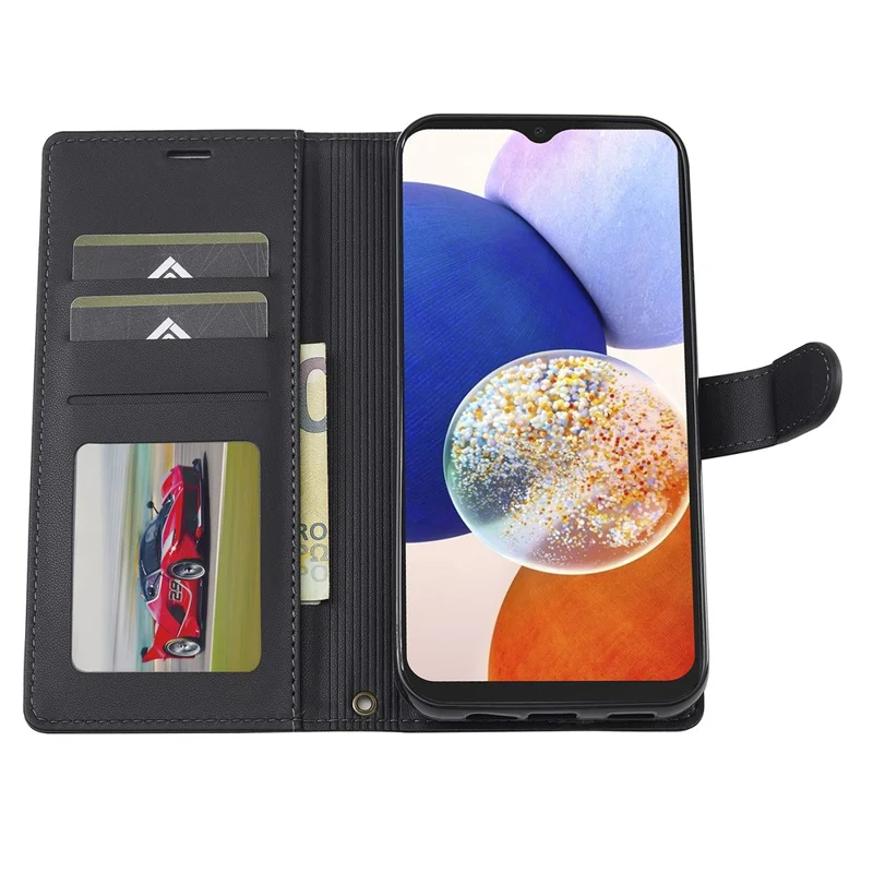 LC.IMEEKE L2 Series for Samsung Galaxy A34 5G Case PU Leather Wallet Detachable Magnetic Phone Cover - Black