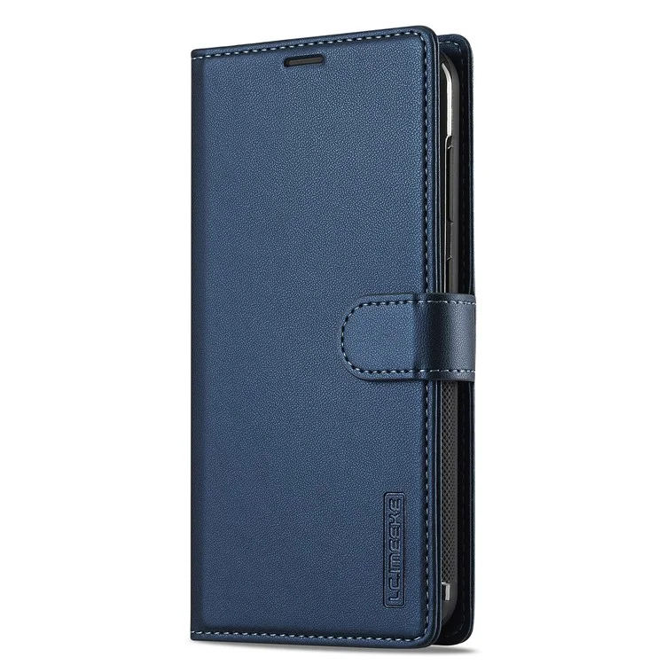 Lc. Série Imeeke L2 Para Samsung Galaxy S23 FE Case PU Causão Caula de Catura Atualmente Tape Magnética - Azul