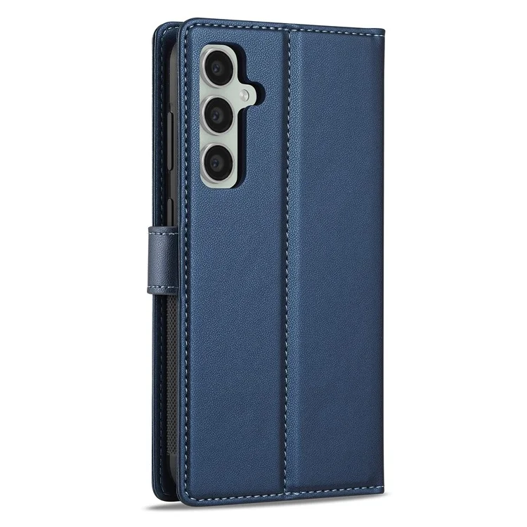 Lc. Série Imeeke L2 Para Samsung Galaxy S23 FE Case PU Causão Caula de Catura Atualmente Tape Magnética - Azul