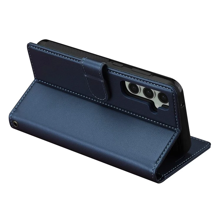 Lc. Série Imeeke L2 Para Samsung Galaxy S23 FE Case PU Causão Caula de Catura Atualmente Tape Magnética - Azul