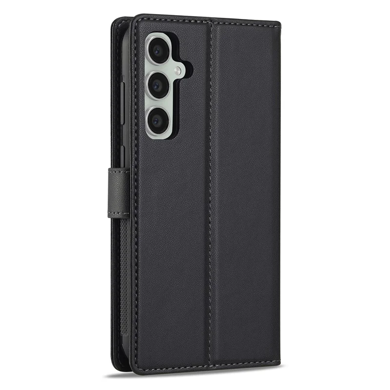 LC.IMEEKE L2 Series for Samsung Galaxy S24 Case PU Leather Wallet Detachable Magnetic Phone Cover - Black